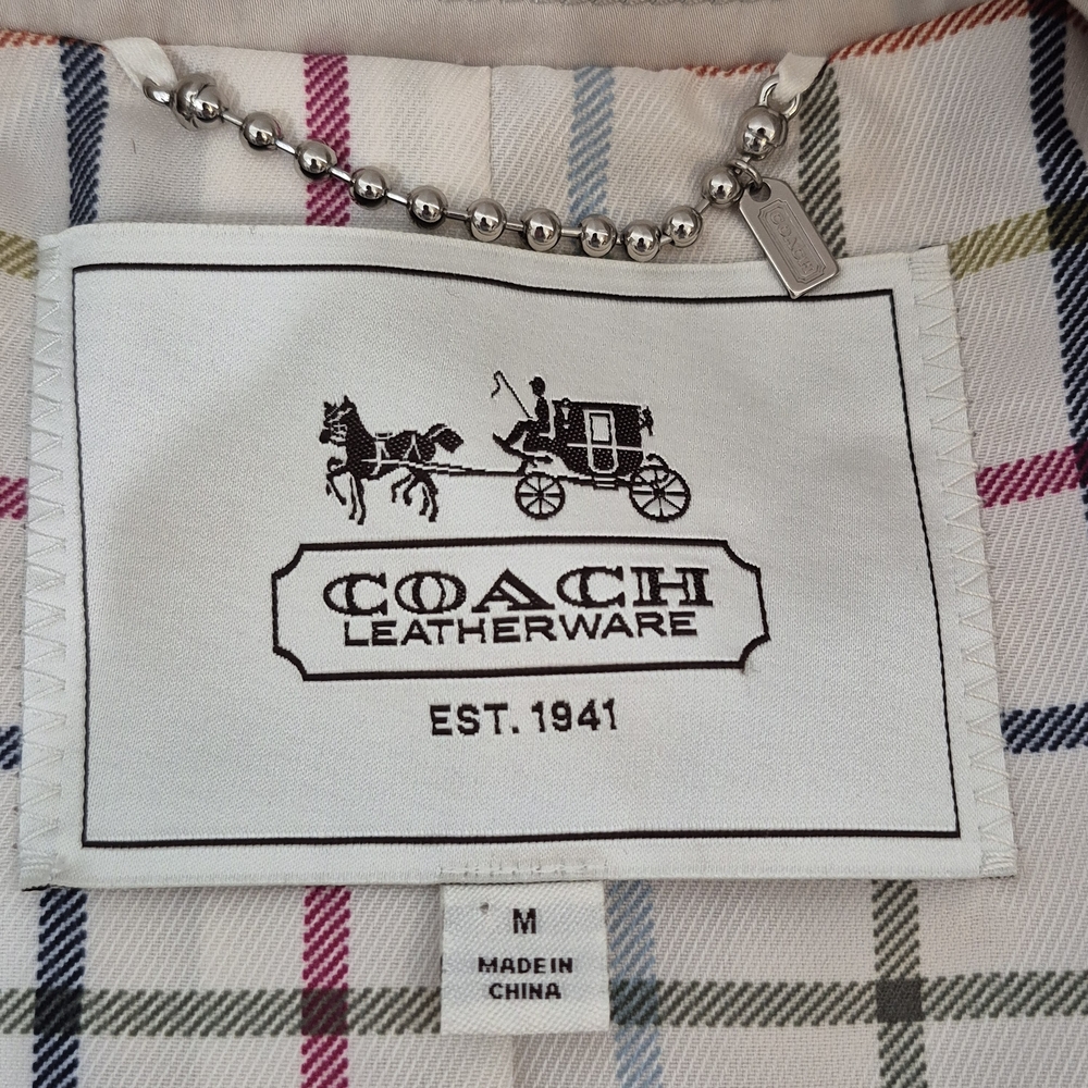 Coach Heritage Series Double-Breasted Belted Trench Coat - Size M - Picture 14 of 16
